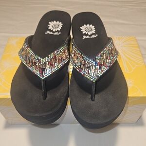 Yellow Box Platform Thong Sandals Size 6 M